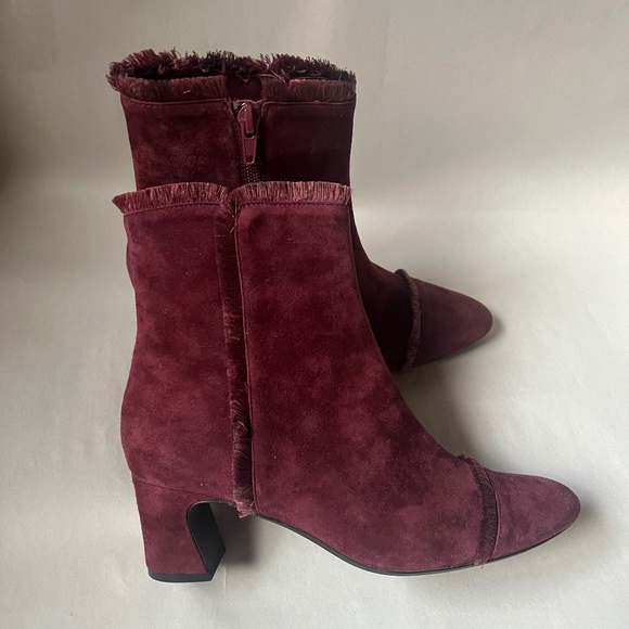 Vaneli Maroon Almond Toe‎ Zip Cushioned Comfy Ankle Cap Toe Fridge Booties Shoes - Picture 14 of 16